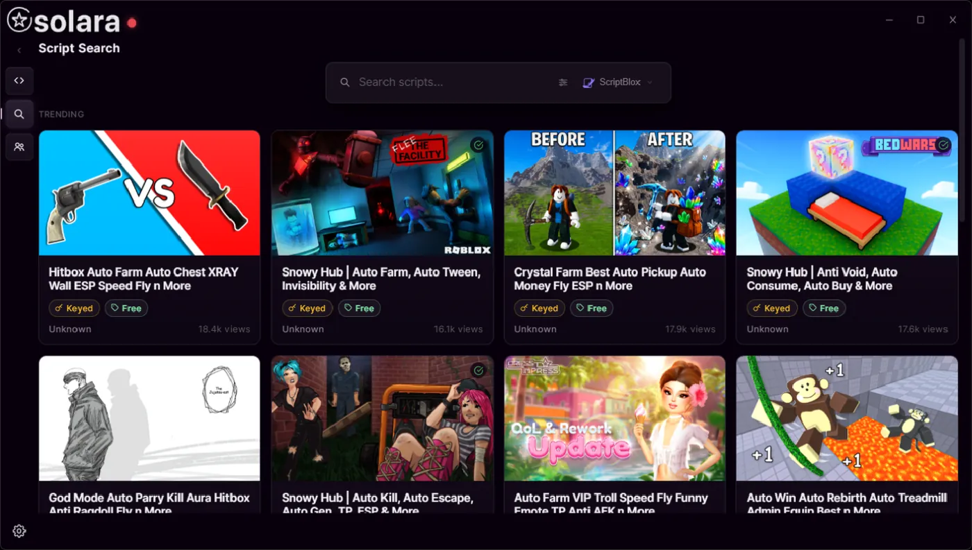Solara interface screenshot